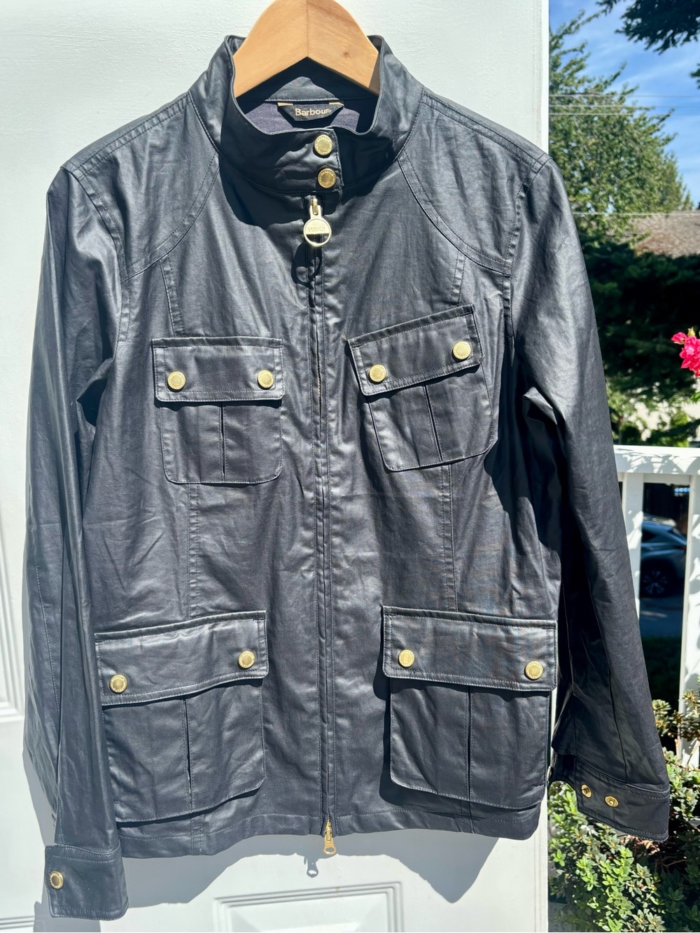 8 - M - Barbour International waxed jacket